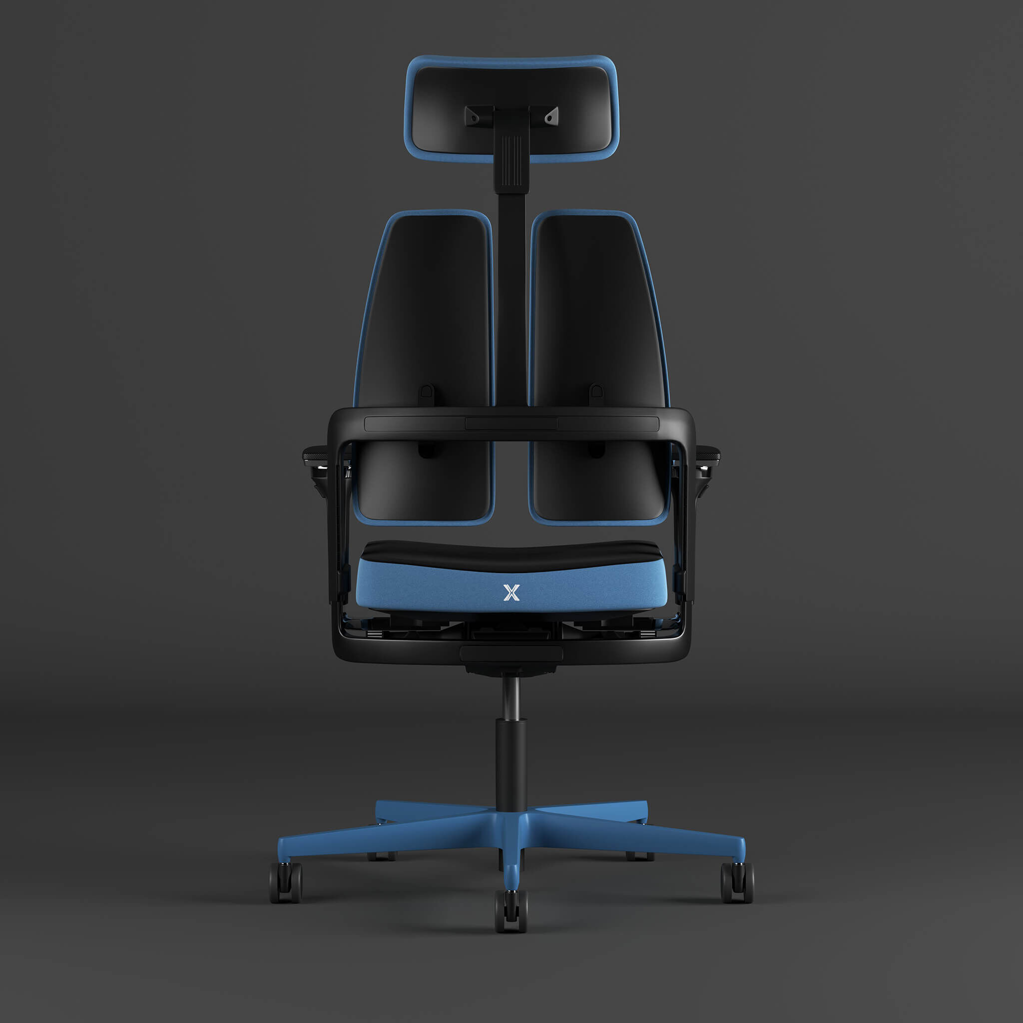 Nowy Styl Xilium-G Gaming Chair blue mit zweigeteilter Rückenlehne und X-Move-Technologie